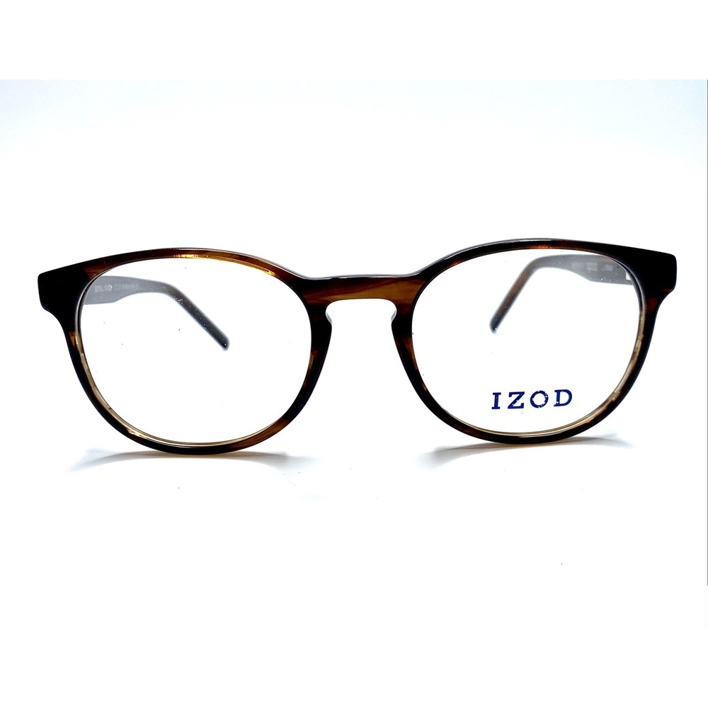 New IZOD Brown Horn Tortoise Oval Round Glasses Italy IZ 2105 50 18 145